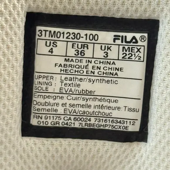 FILA LNX-100 Sneakers White Size US 4 NO LACES - Picture 7 of 7